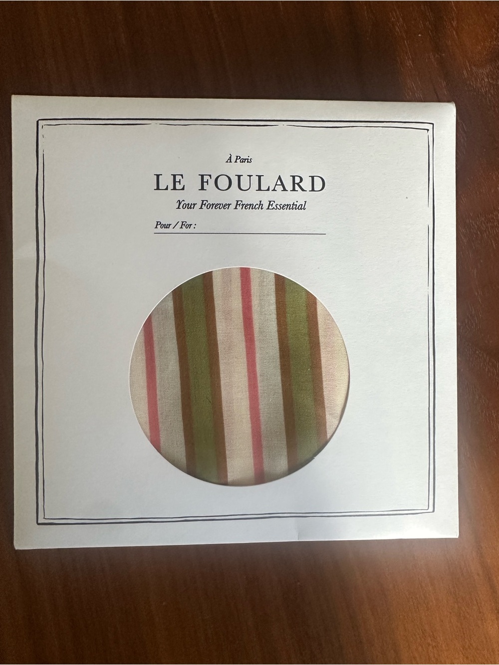 Sezane Striped Silk Foulard in Pink, Green, Cream